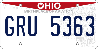OH license plate GRU5363