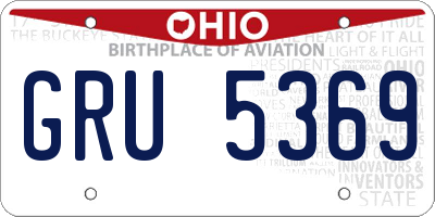 OH license plate GRU5369