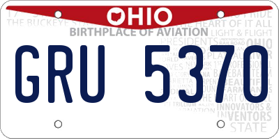 OH license plate GRU5370