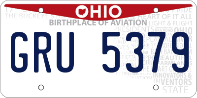 OH license plate GRU5379