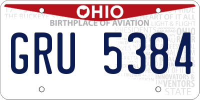 OH license plate GRU5384