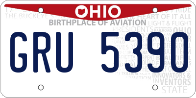OH license plate GRU5390