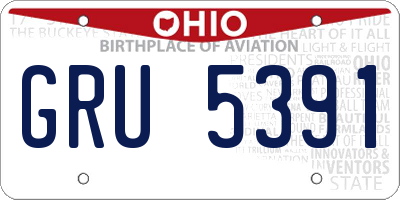 OH license plate GRU5391