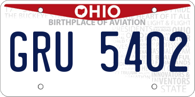 OH license plate GRU5402