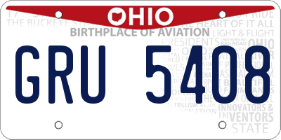 OH license plate GRU5408