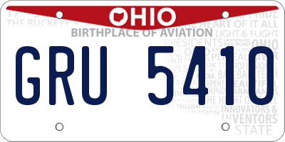 OH license plate GRU5410