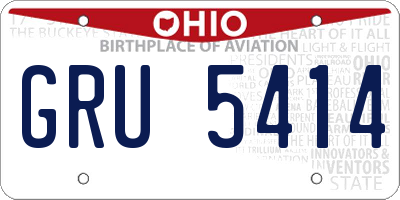 OH license plate GRU5414