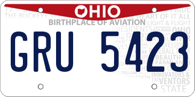 OH license plate GRU5423