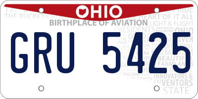 OH license plate GRU5425