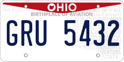 OH license plate GRU5432