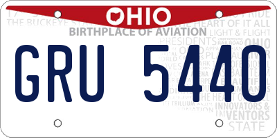 OH license plate GRU5440