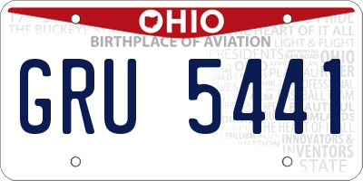 OH license plate GRU5441