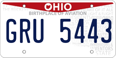 OH license plate GRU5443
