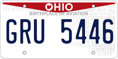 OH license plate GRU5446