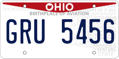 OH license plate GRU5456