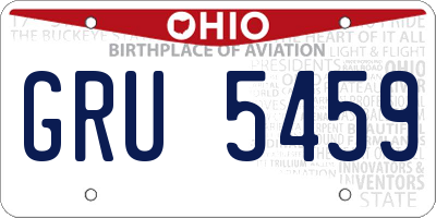 OH license plate GRU5459