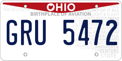 OH license plate GRU5472