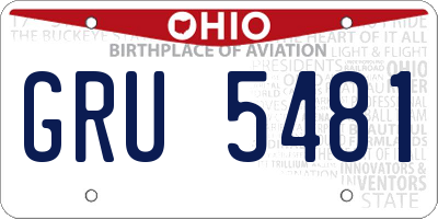 OH license plate GRU5481