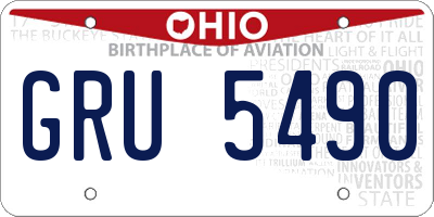 OH license plate GRU5490