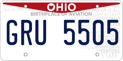 OH license plate GRU5505