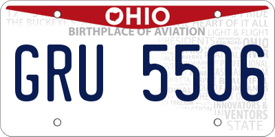 OH license plate GRU5506