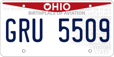 OH license plate GRU5509
