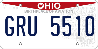 OH license plate GRU5510