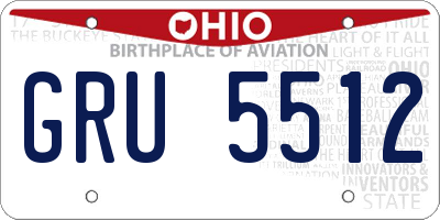 OH license plate GRU5512