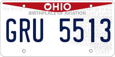 OH license plate GRU5513