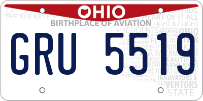 OH license plate GRU5519