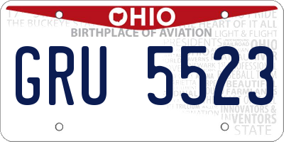 OH license plate GRU5523