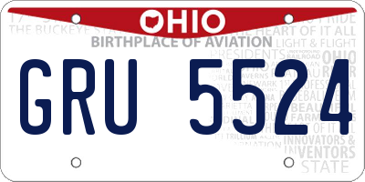 OH license plate GRU5524