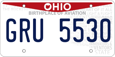 OH license plate GRU5530