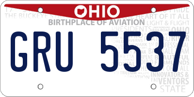 OH license plate GRU5537
