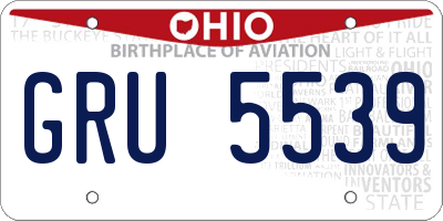 OH license plate GRU5539
