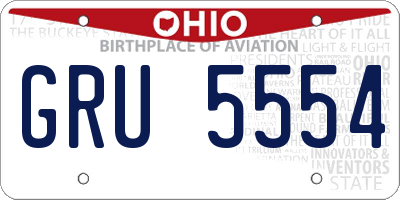 OH license plate GRU5554