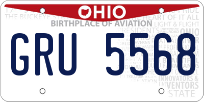OH license plate GRU5568