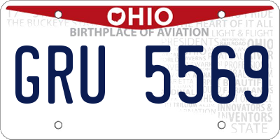 OH license plate GRU5569