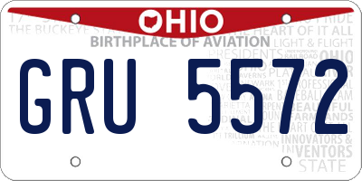 OH license plate GRU5572