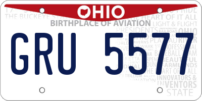 OH license plate GRU5577