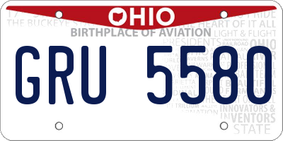 OH license plate GRU5580