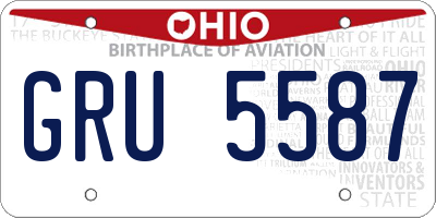 OH license plate GRU5587