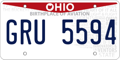 OH license plate GRU5594