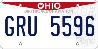 OH license plate GRU5596