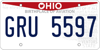 OH license plate GRU5597