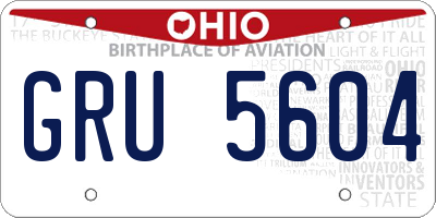 OH license plate GRU5604