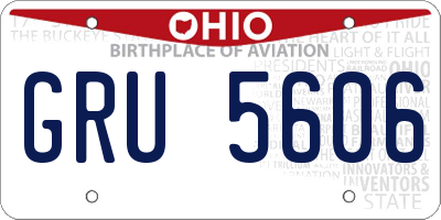 OH license plate GRU5606