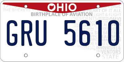 OH license plate GRU5610
