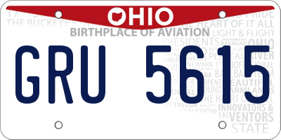 OH license plate GRU5615