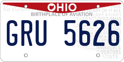 OH license plate GRU5626